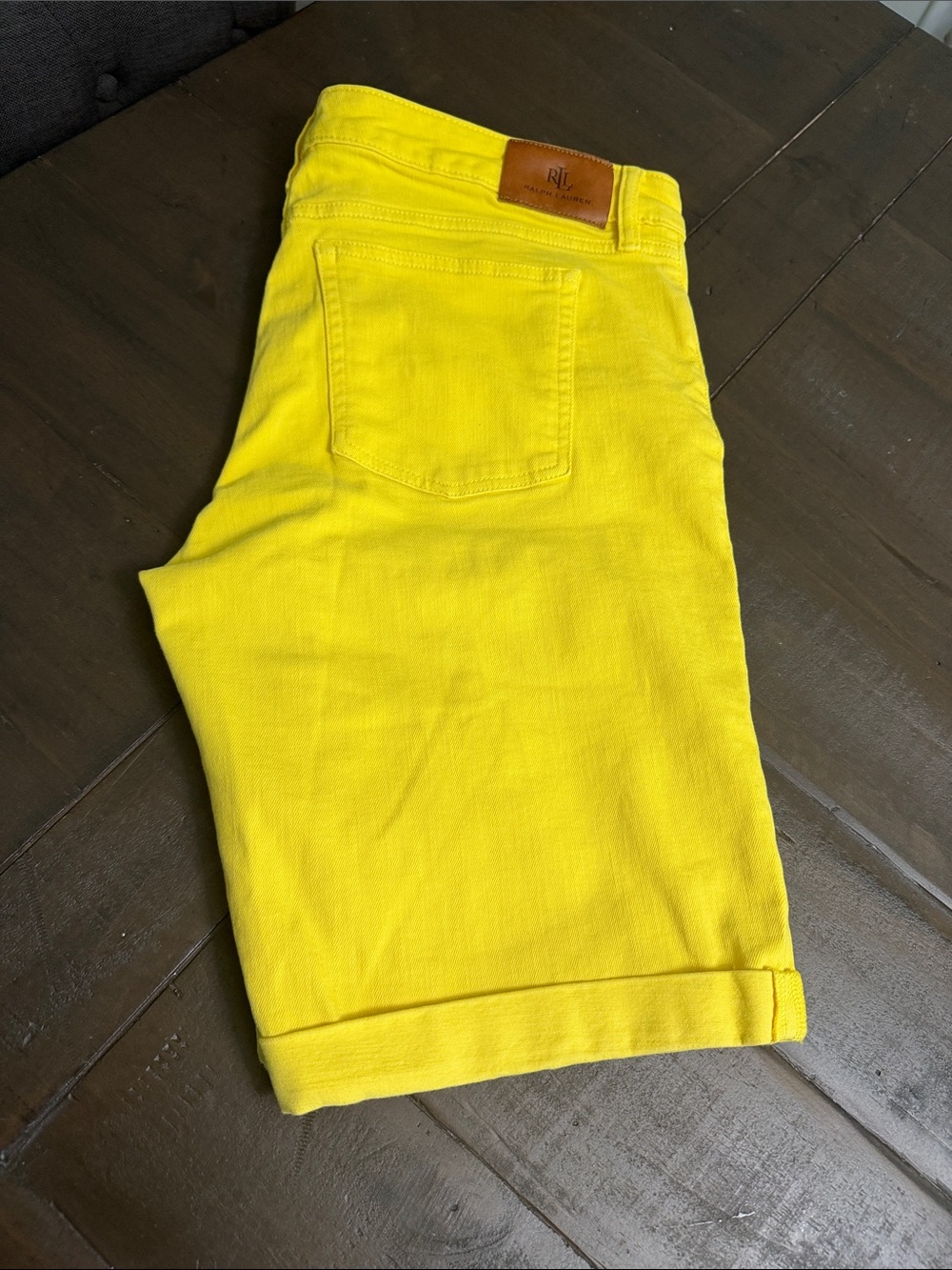 Ralph Lauren Bright Yellow stretch Denim Shorts